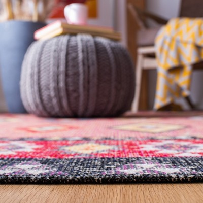 79'' Black Square Easy-Care Synthetic Indoor/Outdoor Rug