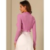 Allegra K Women's Elegant Ruffle Collar Crop Knit Open Front Shrug - 4 of 4