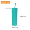 Unique Bargains Skinny Tumbler with Lids and Straws 16 OZ - 2 of 4