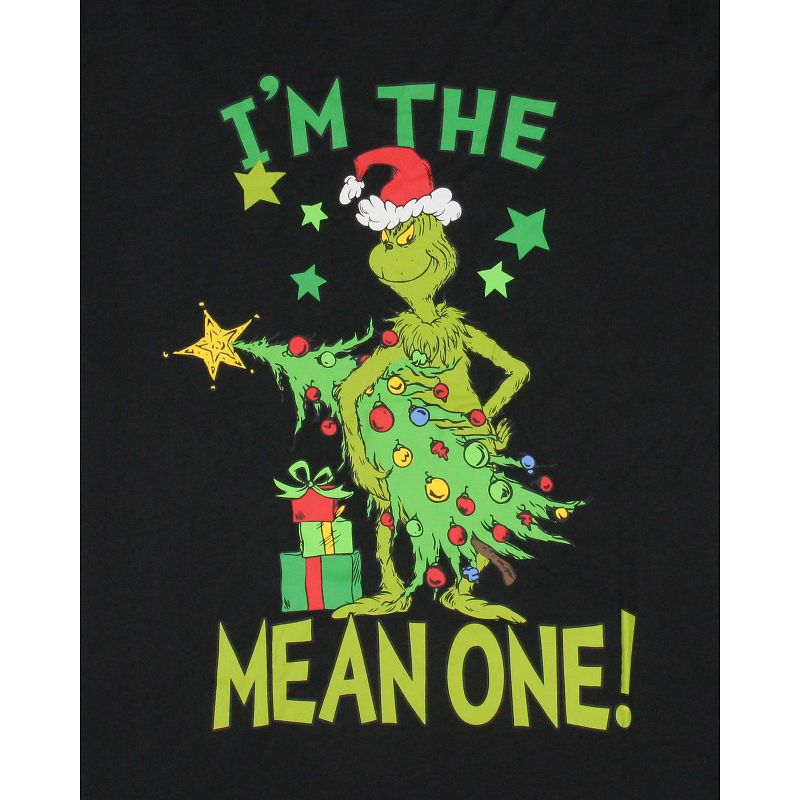 Dr. Seuss The Grinch Men's I'm The Mean One Adult Lounge Pajama Sleep Set, 3 of 6