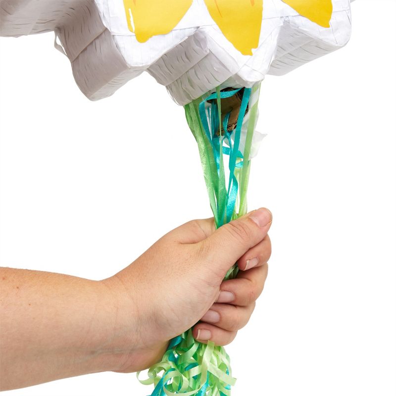 Sparkle and Bash Pull String Sunflower Pinata for Sunshine Baby Shower, Floral Birthday Party Decorations, Small, 13 x 3 In, 3 of 8