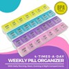 MEDca Weekly Pill Organizer: 4 Times/Day Planner 2-Pack Box Separates Pills & Vitamins w/ Daily Morning, Noon, Evening & Night Compartments - 2 of 4