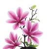 Unique Bargains Artificial Plants 3-Stem Magnolia Plastic 3.35"x3.35"x10.63" 1 Pcs - 4 of 4