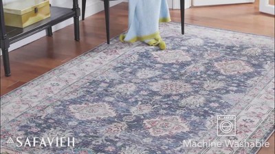 Tucson Navy & Beige 9' x 12' Hand-Knotted Synthetic Area Rug