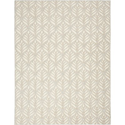Silver Grey Synthetic 4' x 6' Easy-Care Rectangular Area Rug