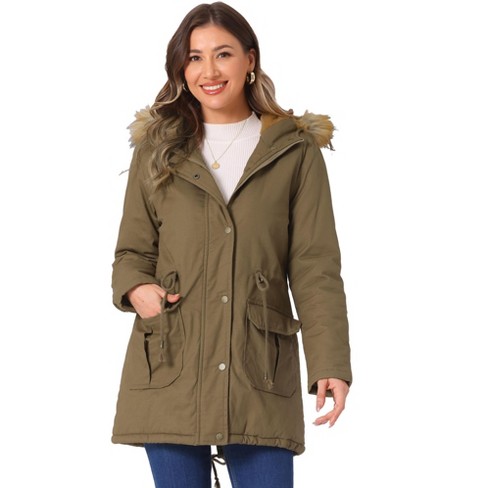 Khaki green winter coat on sale