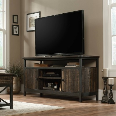 60" Carbon Oak Industrial Metal and Wood Credenza