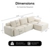 GDFStudio Odin 120'' Modern L-Shaped 3-Seater Corduroy Upholstered Sectional Sofa with Steel Frame - 2 of 4