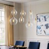 LLHZSY 35 2/5" Modern Pendant Chandelier Ceiling Light Fixture with 7-Light Various Combinations of Glass Shade, Gold - 2 of 4