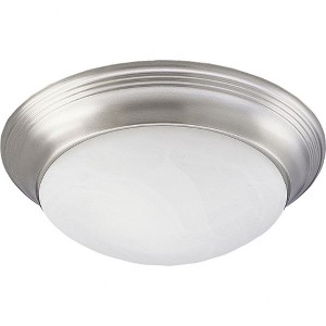Progress Lighting Messina Collection 2-Light Flush Mount, Brushed Nickel, Etched Alabaster Glass - 1 of 2