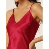 cheibear Women's Satin Pajama Silky Cami Strap Nightgown Sleep Dress - 4 of 4