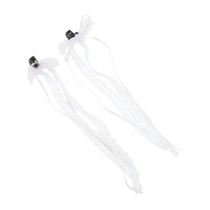 Unique Bargains Lace Ribbon Bow Hair Clip 2 Pcs - 1 of 4