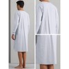 Lars Amadeus Men's V-Neck Button Down Long Sleeve Casual Striped Nightgown - 4 of 4