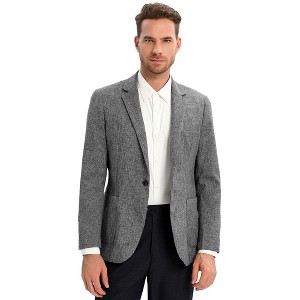 Clearlove Men's Sport Coats Blazers Linen Suit Jacket One Button Casual Blazer - 1 of 4