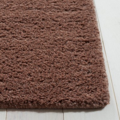 Handmade Tufted Black Shag Wool Round Rug - Easy Care 72"