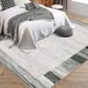 8x10 Gray Modern Farmhouse Area Rug, Low Pile Stain Resistant, Machine Washable Soft Rug for Living Room, Bedroom, Kitchen & Dining Room - 3 of 4