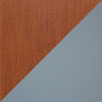 Gray Faux Leather and Bamboo Mid-Century Modern Accent Chair