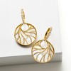 Ross-Simons Mother-Of-Pearl and .40 ct. t.w. White Topaz Circle Hoop Drop Earrings in 18kt Gold Over Sterling - 4 of 4