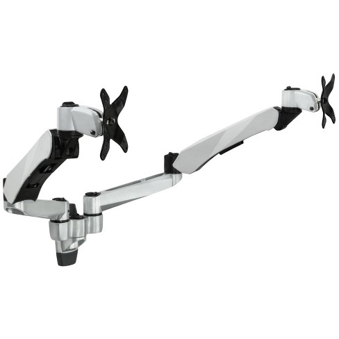 Monitor arm, double, gas spring, silver