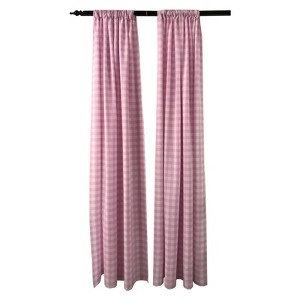 Slickblue Checkered Backdrop Curtains – 2 Panels, 58"x96", Yarn Dyed Gingham Fabric with Rod Pocket, 9 Color Options - 1 of 3