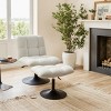 Art Leon Leisure Linen Fabric Swivel Accent Chair with Ottoman, Wood and Metal Frame - 2 of 4