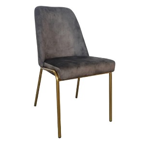 LeisureMod Lumen Dining Chair – Modern Upholstered Kitchen Chair with Gold Steel Legs, Ergonomic Accent Chair - 1 of 4