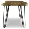 Haileeten Accent Bench Black/Gray/Brown/Beige - Signature Design by Ashley: Metal Frame, Indoor Use, Live Edge Design - 4 of 4