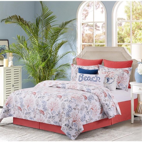 Laura Ashley Coral Coast Floral Reversible Quilt Set