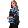 Floral Asymmetric Three Quarter Sleeve Top - 4 of 4