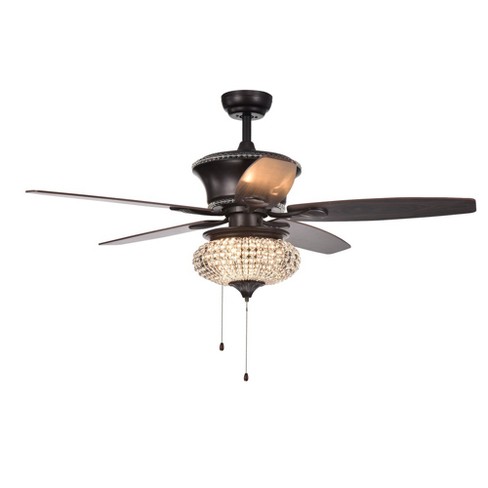 Vasilisa 5 Blade Crystal Shade Brown 52 Lighted Ceiling Fan Warehouse Of Tiffany