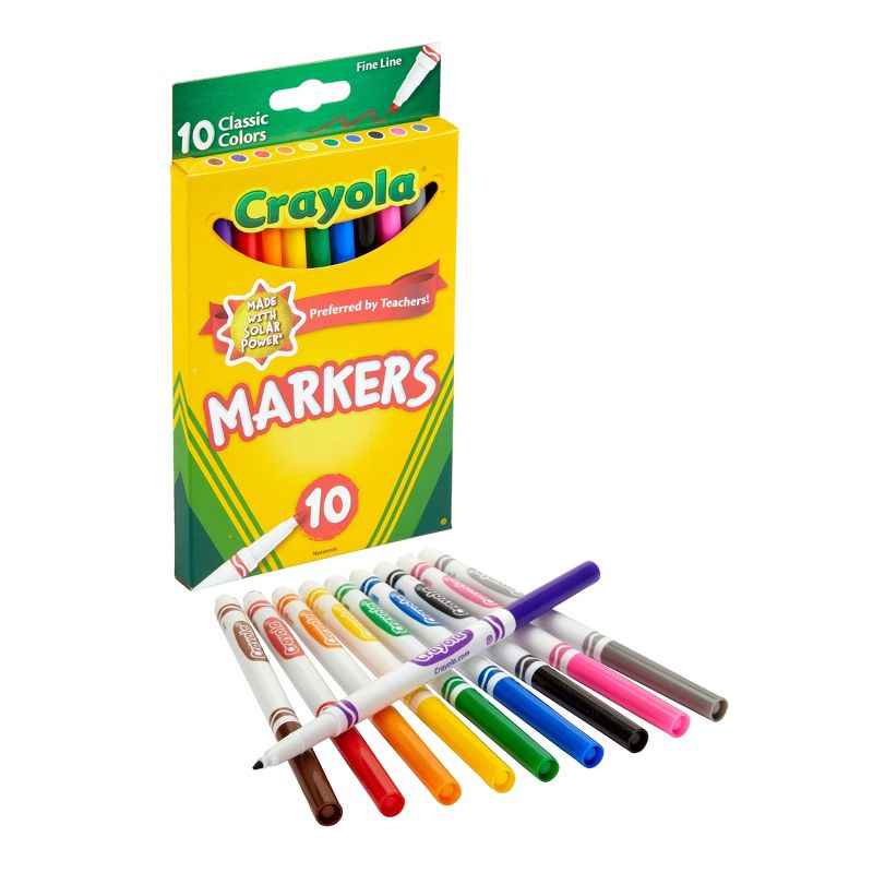 Crayola 10ct Kids Fine Line Markers Classic Colors, 3 of 7
