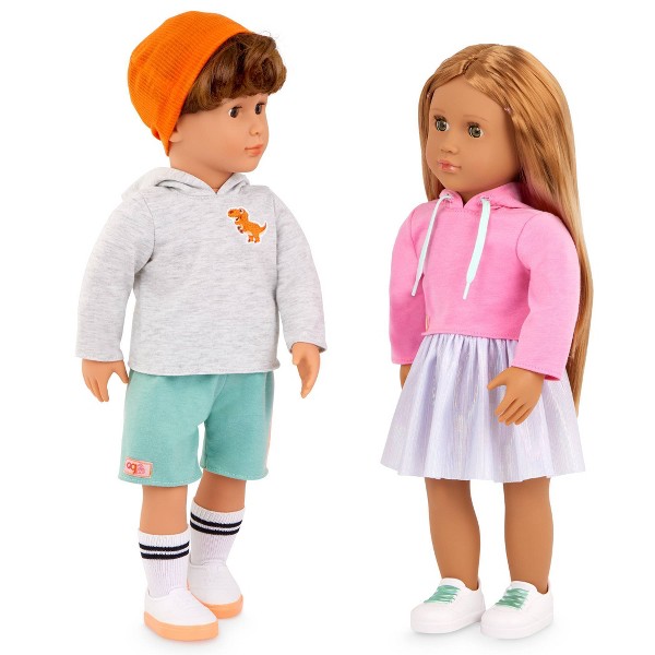 Set de 2 muñecas Our Generation Lizzie y Oliver de 18" mejores amigas: tema de moda, materiales de plástico y poliéster 3