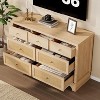 7 Drawers Dresser for Bedroom, 47.3'' Wide Wood Chest of Drawers with Natural Rattan Drawers, Drawer Organizer for Living Room, Entryway - 2 of 4