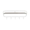 Sagebrook Home 5-Hook Wall Shelf - Contemporary Metal and Wood White and Gray 20" Shelf For Entryway or Home Decor - 4 of 4