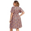 Clearlove Plus Size Dresses for Curvy Women Floral Sleeves Tiered Layers Casual Mini Dress with Pocket - 4 of 4