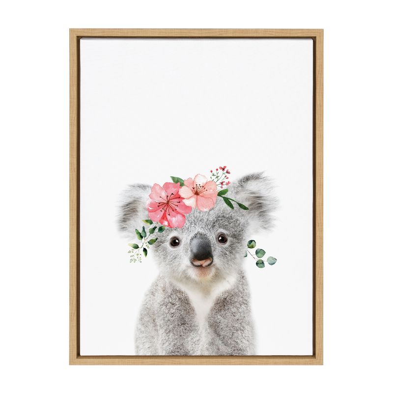 Kate & Laurel All Things Decor 18"x24" Sylvie Flower Crown Koala Framed Wall Art by Amy Peterson Art Studio, 2 of 7