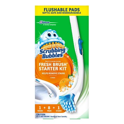Scrubbing Bubbles Fresh Brush Toilet Cleaning System Citrus Scent Starter Kit - 8ct
