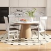 Tangkula Dining Chairs Set of 2 w/Slatted High Backrests Concave Seats Rubber Wood Legs - 3 of 4