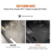 VEVOR Automotive Floor Mats, Fits for Honda CR-V (Hybrid Models) 2017-2022, 3 pcs Front and 2nd Row Liners, Black - 3 of 4