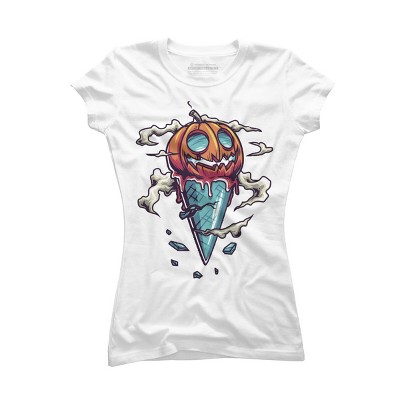 Junior's Design By Humans ice cream halloween By onemoredesign T-Shirt