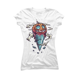 Junior's Design By Humans ice cream halloween By onemoredesign T-Shirt - 1 of 2