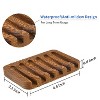 Aoibox Wooden Soap Dish for Bathroom & Shower, Self Draining Soap Holder with Waterfall Drain, Natural Teak Soap Saver Tray (2 Pack) - 4 of 4