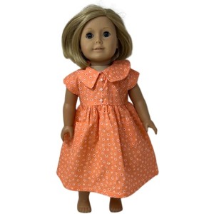 Doll Clothes Superstore Handmade Tangerine Dress Fits 18 Inch Girl Dolls Like American Girl Our Generation My Life Dolls - 1 of 4