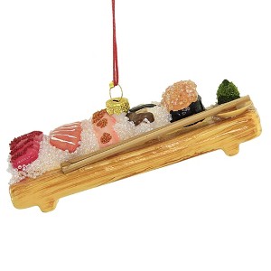 Cody Foster 2.0 Inch Deluxe Sushi Board Food Ornament Raw Fish Wasabi Tree Ornaments - 1 of 3
