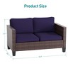 Sonkuki Patio Loveseat Sofa, All-Weather PE Rattan Wicker Set Small Patio Conversation Couch with Cushion - 3 of 4