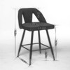 2 Pcs Velvet Bar Stools with Back Support and Footrest, Modern Upholstered Kitchen Island Chairs, Wide Wide Cushion Counter Stools for Bar Pub Cafe - 4 of 4
