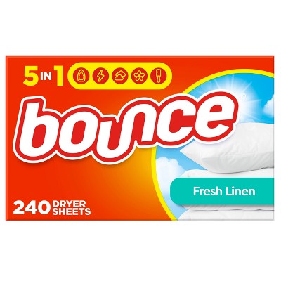 Bounce Fresh Linen Fabric Softener Dryer Sheets - 240ct: Box, Bleach-Free, Non-Travel Size