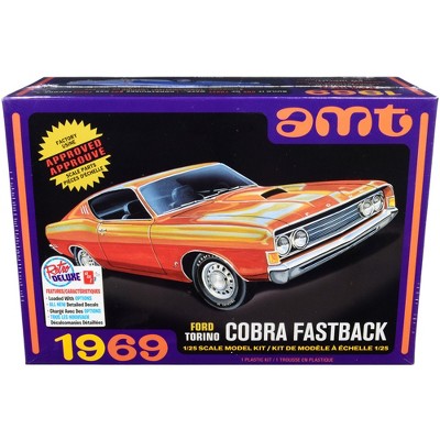 Skill 2 Model Kit 1969 Ford Torino Cobra Fastback 3-in-1 Kit 1/25 Scale Model by AMT