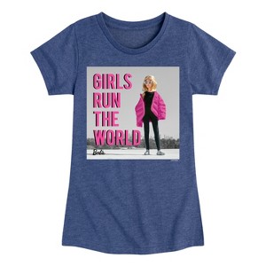 Girls' - Barbie - Girls Run the World Fitted Short Sleeve Graphic T-Shirt - 1 of 4