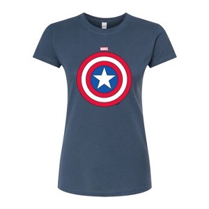 Women's - Marvel - Captain America Logo Shield Fitted Graphic T-Shirt - 1 of 2